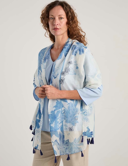 Pashmina con estampado floral para mujer 1