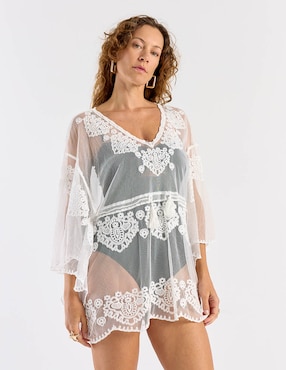 Salida de playa blusa Weekend con bordado para mujer