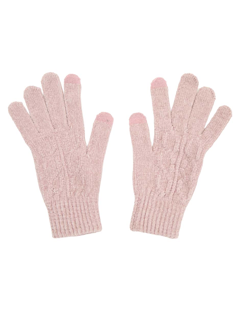 Set gorro - guantes estampado liso de mujer 3