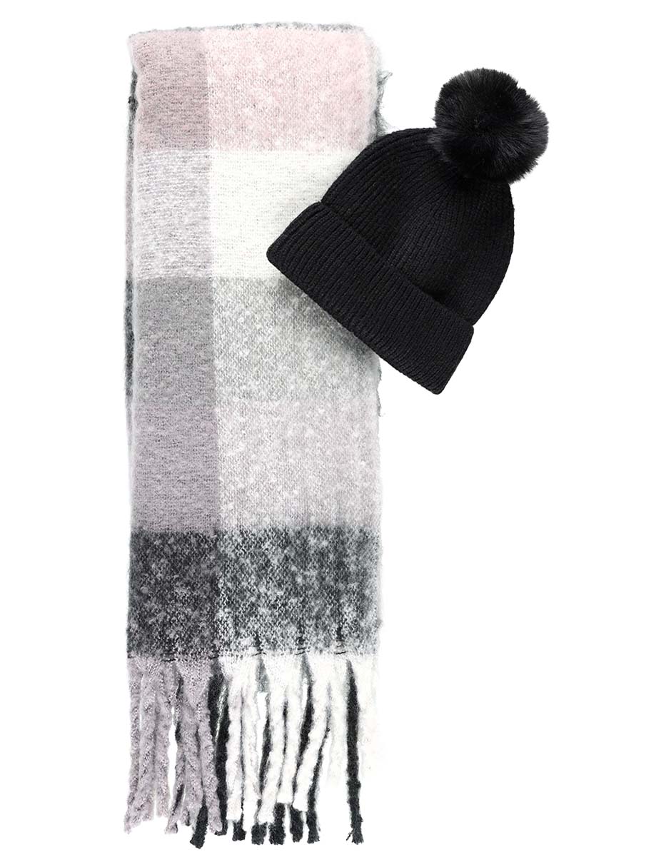Set bufanda - gorro con flecos de mujer 2