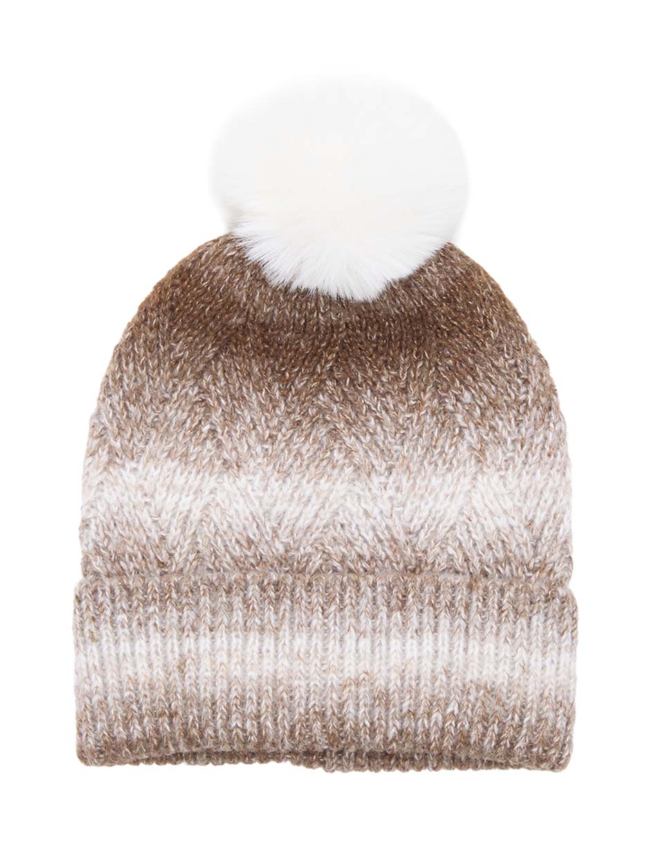 Set bufanda gorro liso con pompón de mujer 4