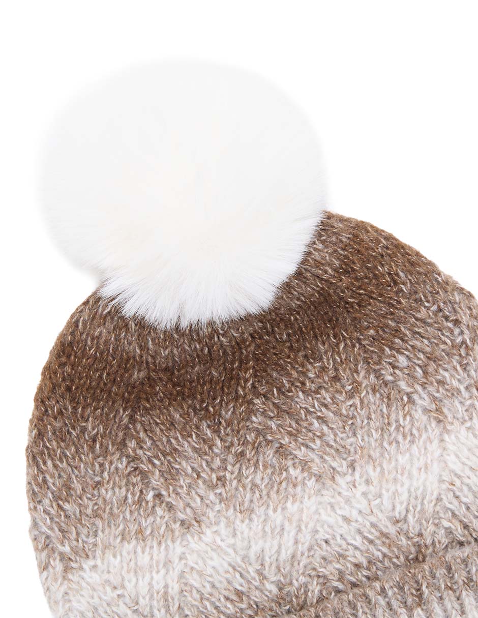 Set bufanda gorro liso con pompón de mujer 5