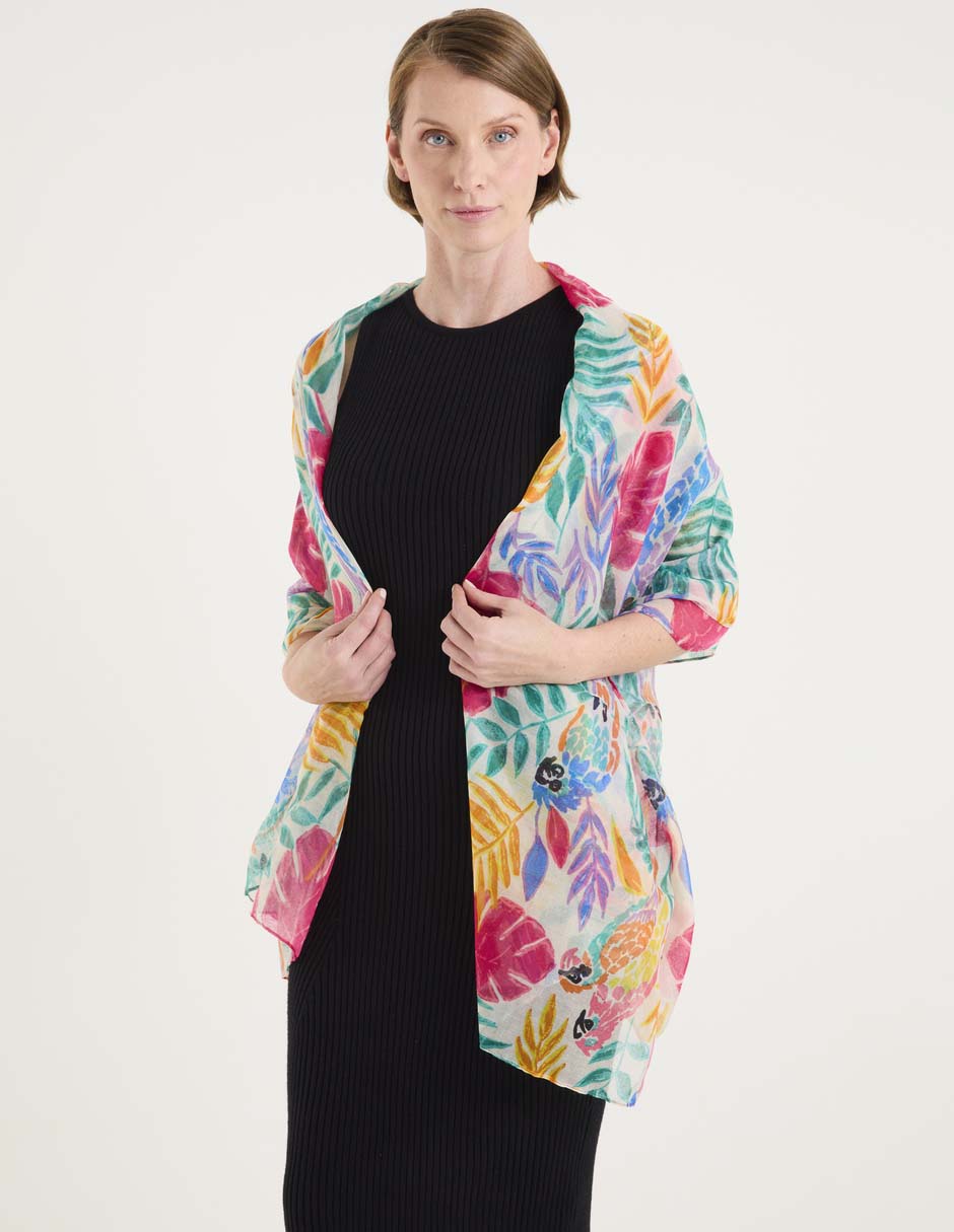 Pashmina con estampado floral para mujer 2